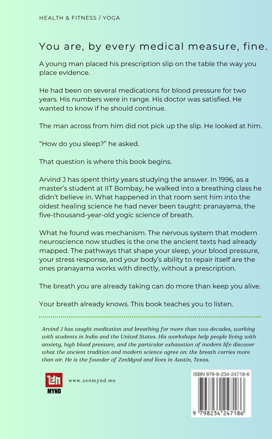 Back cover of Your Breath Already Knows